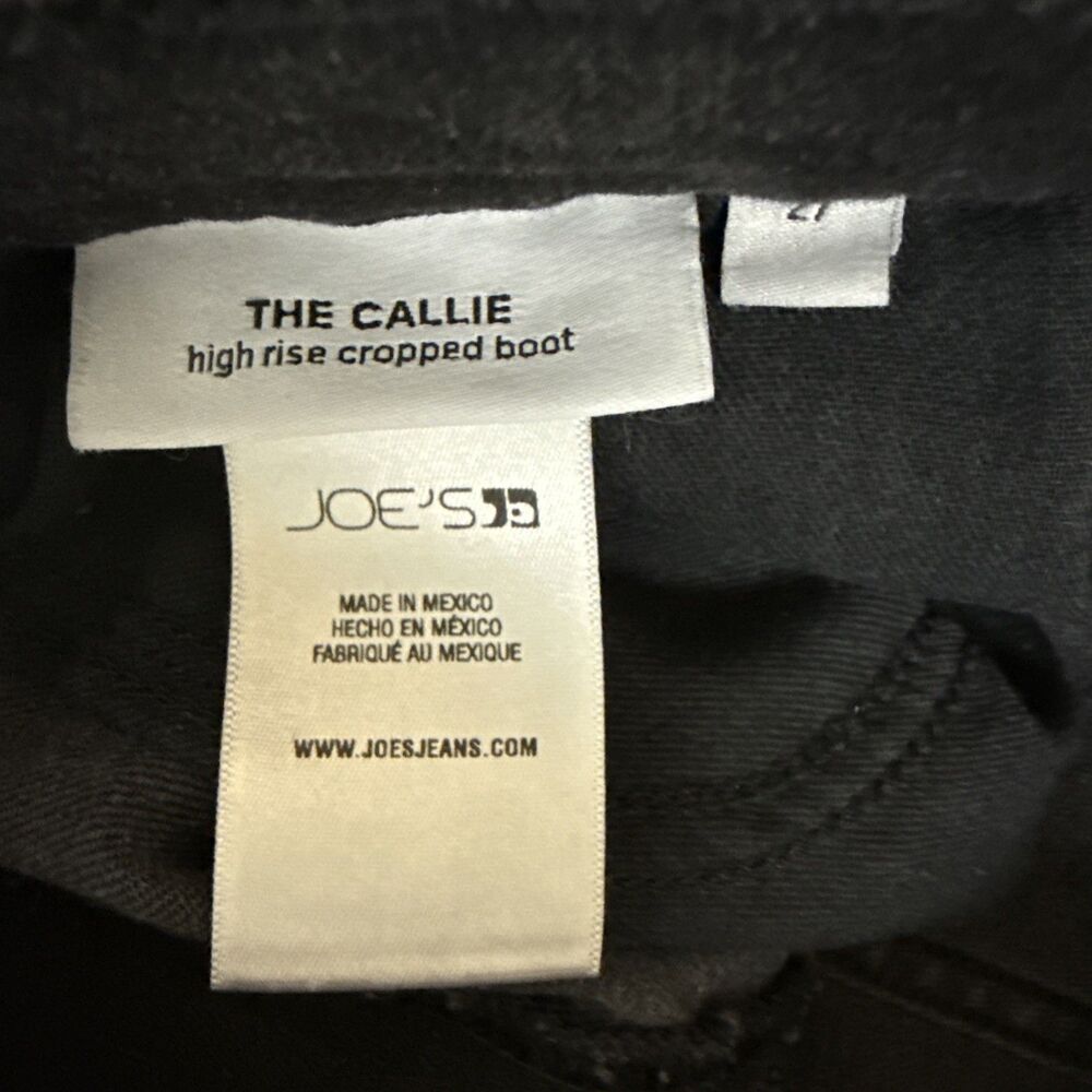 Joe’s Jeans The Callie with Raw Hem Delphine Black High Rise Cropped Boot - 27 - Picture 6 of 8